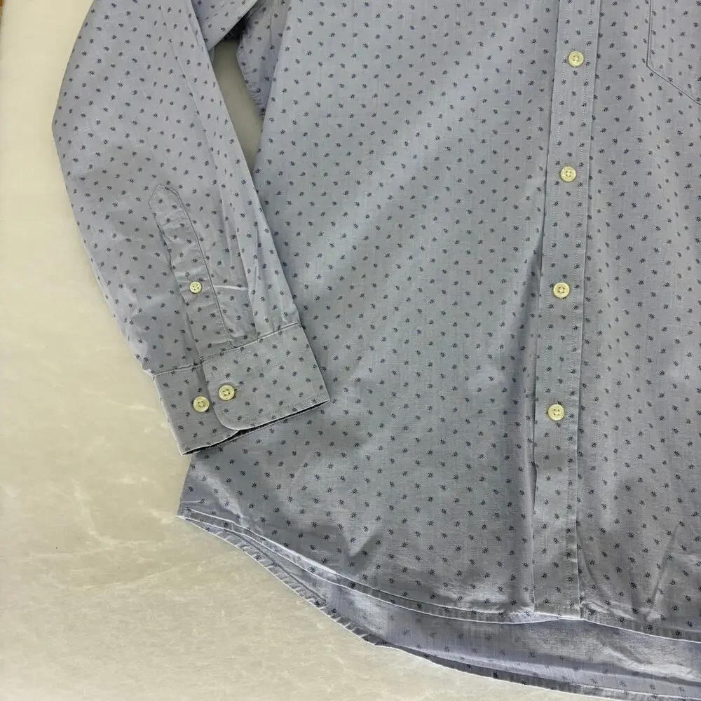 Banana Republic Men's Size L Slim Fit Button Down Shirt Blue Paisley Cotton